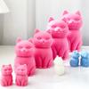 3D Fat Cat Candle Silicone Mold Handmade Cute Size Sitting Cat Aromatherapy Candle DIY Toy Cake Mold Gypsum Resin Ornament Gift