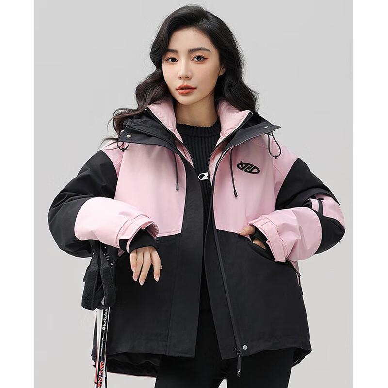 YAYA Women's Detachable Color Block Down Parka