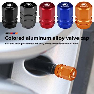 Car Tire Valve Stem Caps Decorative Tires Accessories For Octavia A5 A7 RS Fabia Superb Rapid Karoq
