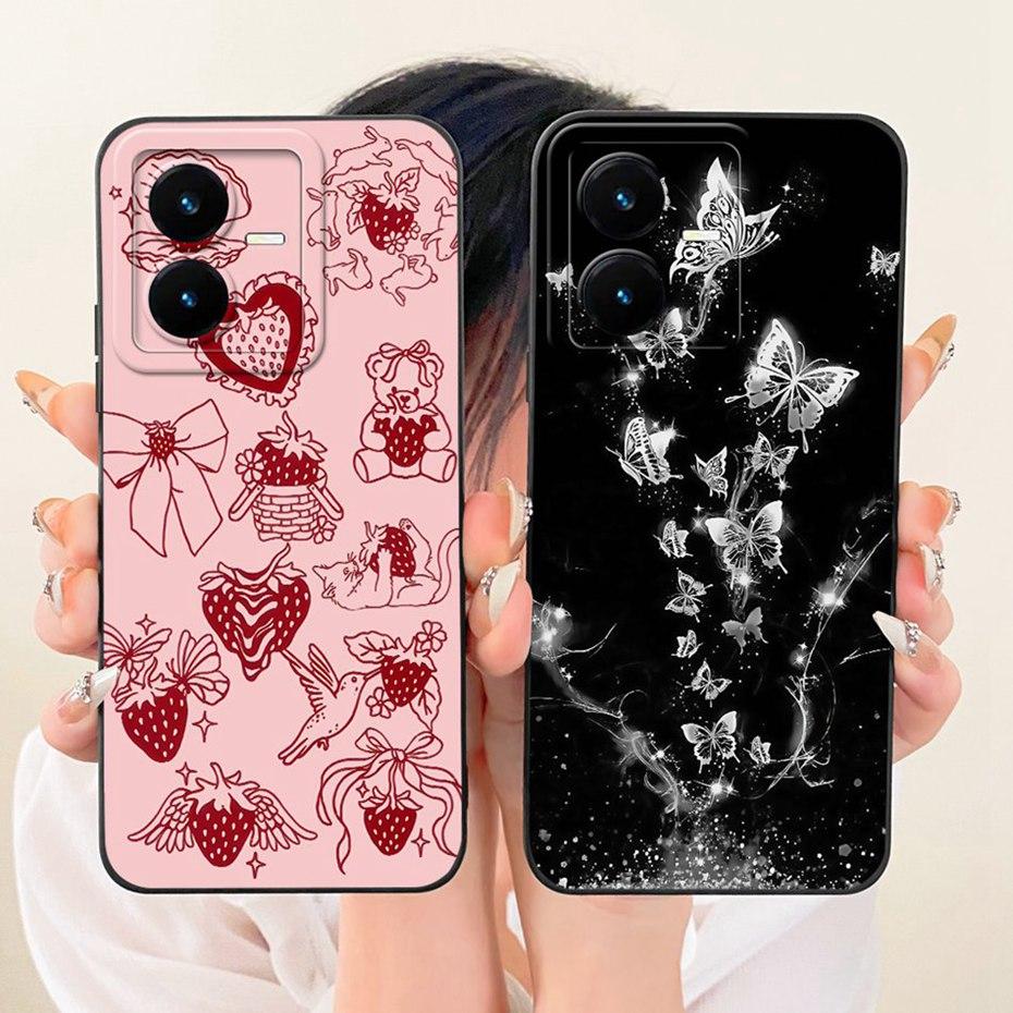 Cute Printed Phone Case For Vivo Y22 Y22s Y22t Soft Silicone Shockproof Cases For Vivo V2206 V2207 Y22 Y22S Y22T Covers Bumpers