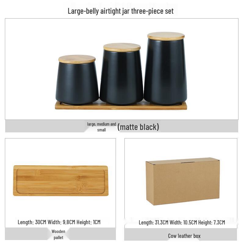 ZISIZ Ceramic Storage Jar Set with Tray