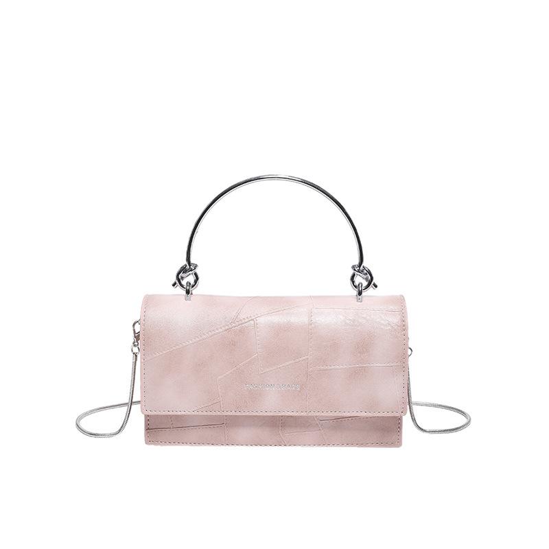 Niche Chain Shoulder Bag Women's New Temperament Versatile Small Square Bag Metal Portable Messenger Bag