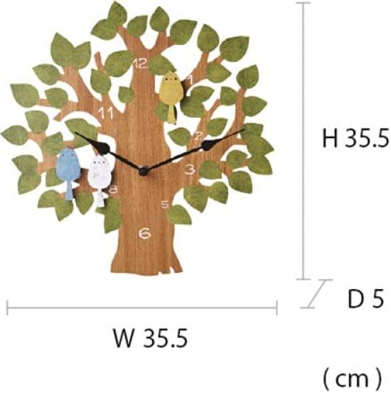 Interform Wall Clock Pendulum Clock Tururu CL-9891GN Small Bird Wood Pendulum Step Movement