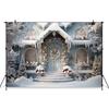 Mocsicka Christmas House Photography Backdrop Xmas Tree Winter Snow Decorations Family Children Photo Backgrounds Shooting Props