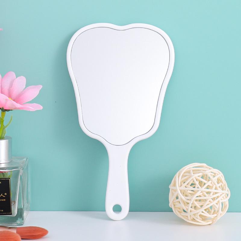 

Portable Handheld Dental Makeup Mirror with Logo Printing Small Fan Mirror (8.5*16cm) белый