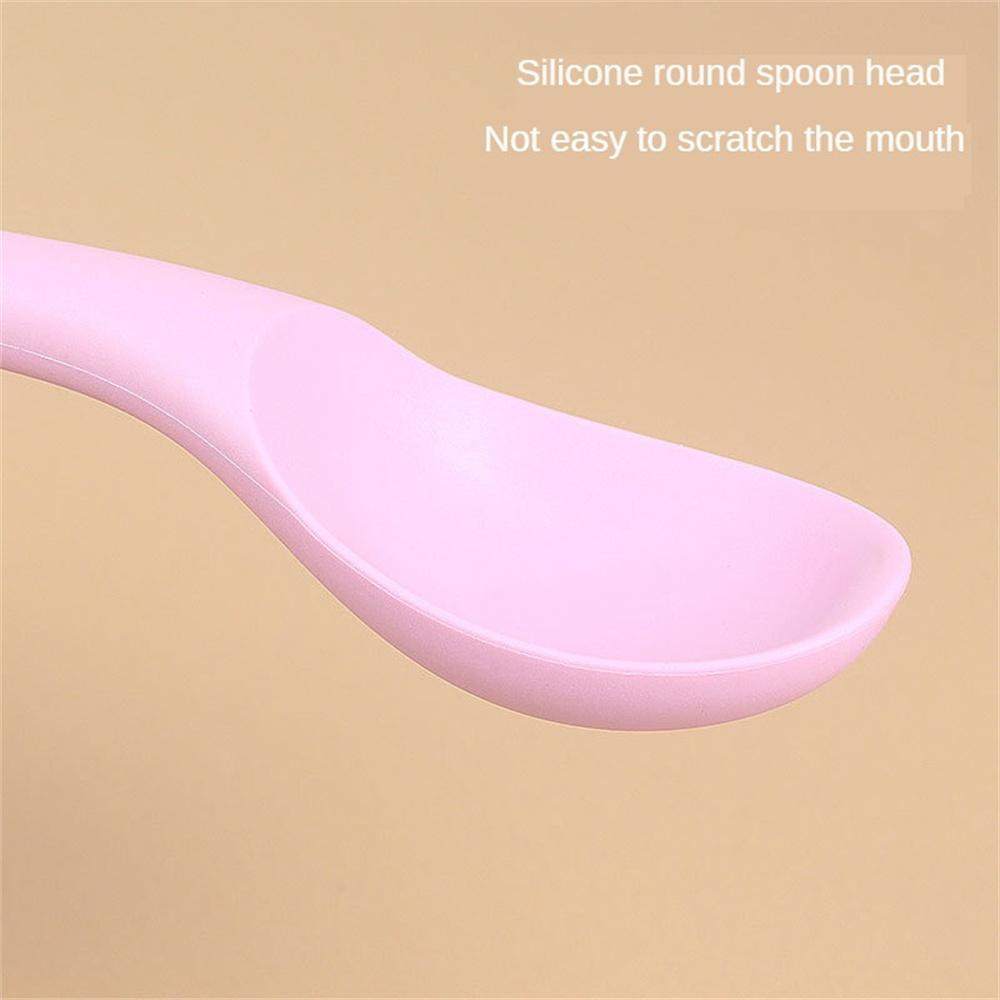 Silicone Spoon Small Spoon with Long Handle Heat Resistant Easy To Clean Non-stick Rice Spoons Tableware Utensil Kitchen Tool