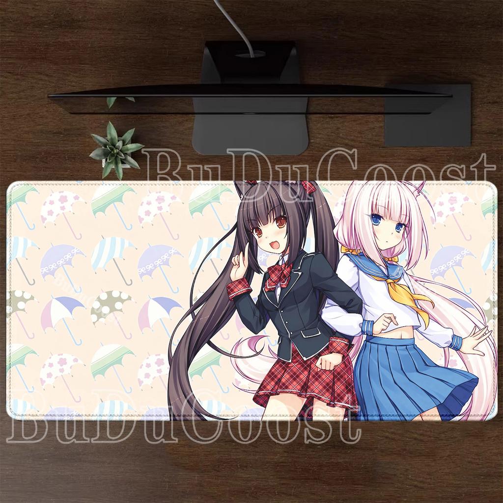 Nekopara Gaming Mousepad Speed HD Printing Anime Girl Desk Mat PC Office Accessories Keyboard Esports Nonslip Base XXL Mouse Pad