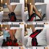Women Black High Heels Shoes Pillow Covers Cartoon Sofa Decorative Home Double-sided Printing Short Plush Cute Cushion Cover