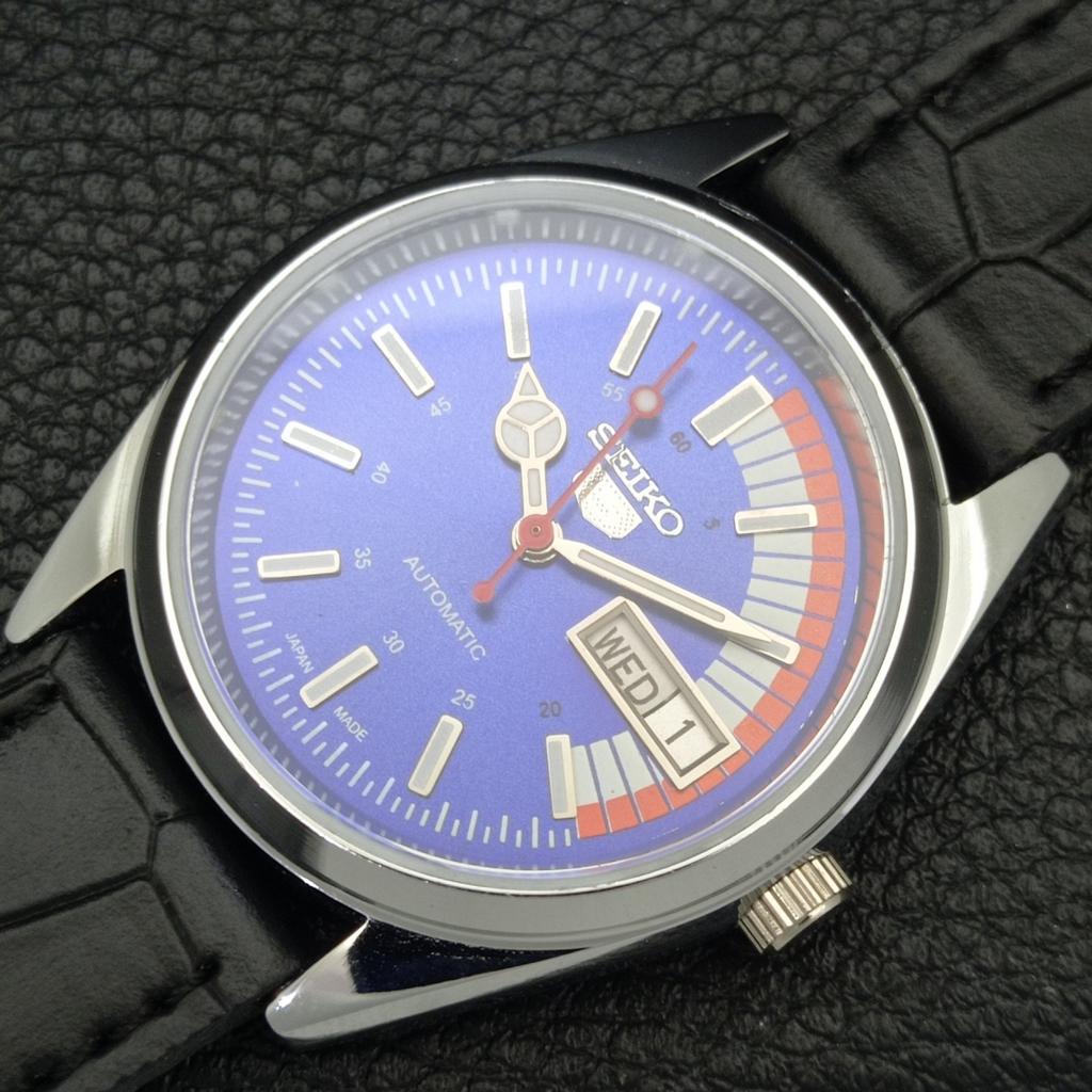 REFURBISHED SEIKO 5 AUTOMATIC 6309A VINTAGE JAPAN MENS BLUE DIAL WATCH a440865-4