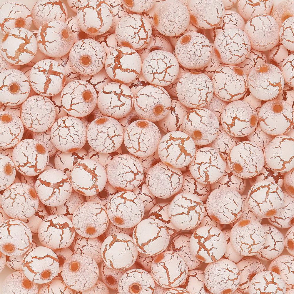 30/50pcs 8/10mm Round Color Cracked Acrylic Beads for Jewelry Making Multicolor Large Hole Loose Beads DIY Bracelet Necklace