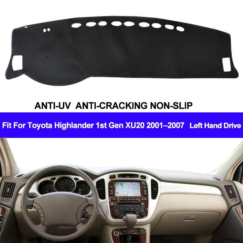 Car Dashboard Cover Dash Mat For Toyota Highlander 1st Gen XU20 2001 2002 2003 2004 2005 2006 2007 Auto Sun Shade Mat Pad Carpet
