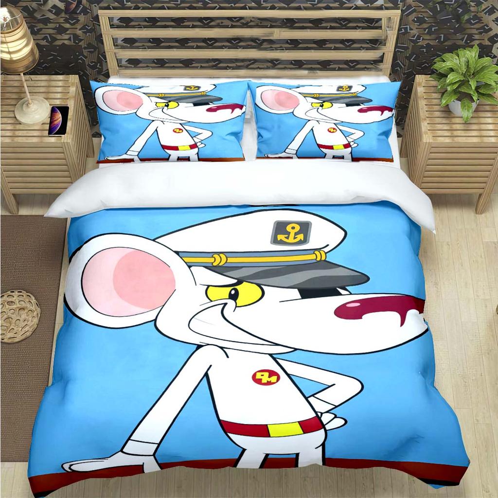 Popular Cartoon D-Danger Mouse Print Bedding Sets Bed Supplie Set  Comforter Set  Teens Girls Twin Single Kid Gift