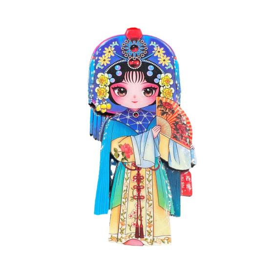 Peking Opera Character Refrigerator Magnet Chinese Style Wooden Peking Opera Role Fridge Magnet Home Kitchen