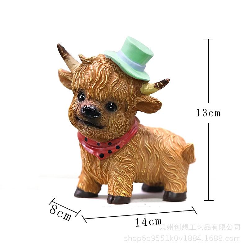 Basteln Cartoon Kuh Ornament Harz Niedliche Kuh Statue Dekorative Miniaturen Figur Schrankdekorationen für Zuhause