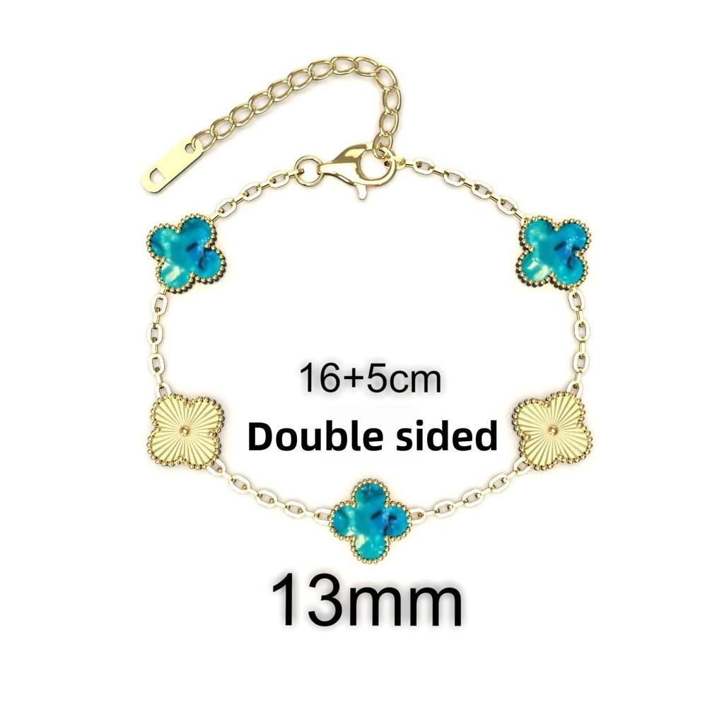 13MM Titanium Steel Four-leaf Clover Bracelet Small Fresh Fashion Petals 18K Does Not Lose Color Ladies Bracelet