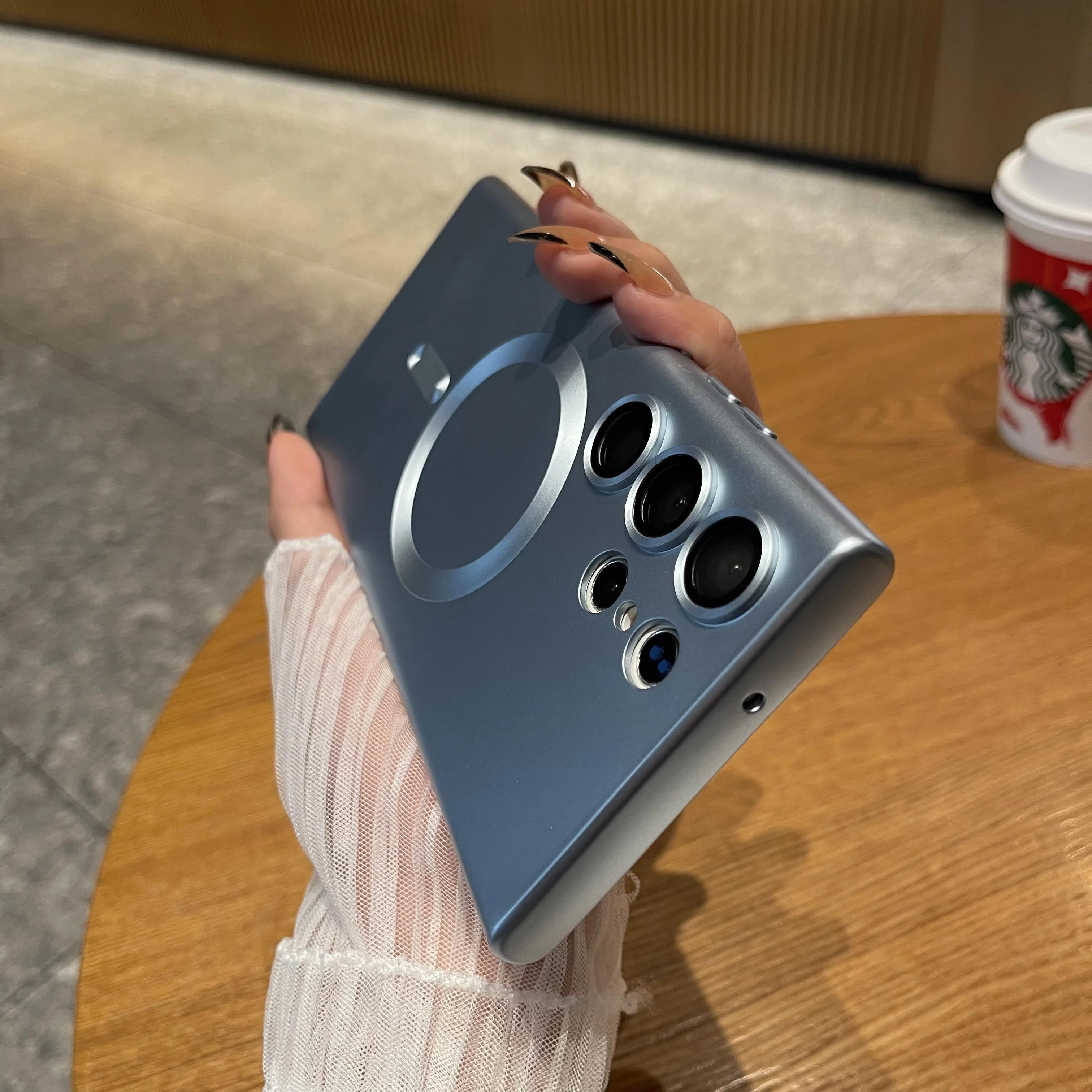 

Роскошный чехол для телефона Magsafe с магнитной беспроводной зарядкой для Samsung Galaxy S25 Ultra Matte Silicone Protection Phone Cover For Samsung S25Ultra