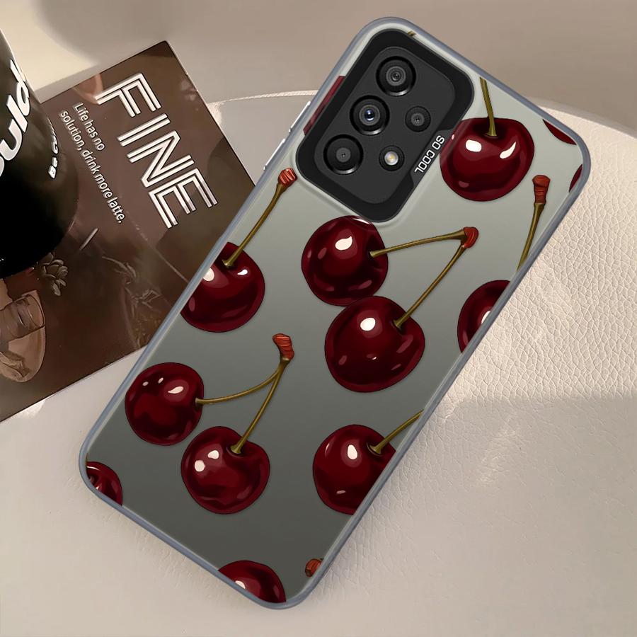 Phone Cover Case for Samsung Galaxy A13 A12 A25 A73 A23 A71 A32 A36 A14 A56 A72 A16 A34 A17 A52 A54 Stylish Cherry Pattern