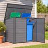 YODOLLA Garden Storage Shed, Outdoor Wheelie Bin Store (2x120L Bins), All-Weather Plastic Shed for Tools/BBQs, Charcoal Gray Plastic(156x98x127cm)