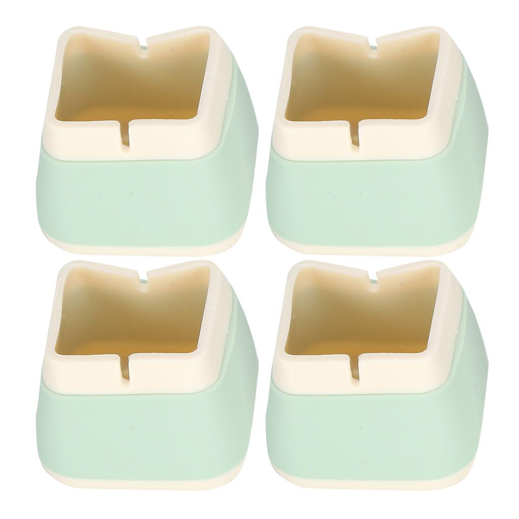 4Pcs Silicone Furniture Protectors 3.3x3.9x3.9cm NonSlip Chair Table Foot Covers Caps(Green )