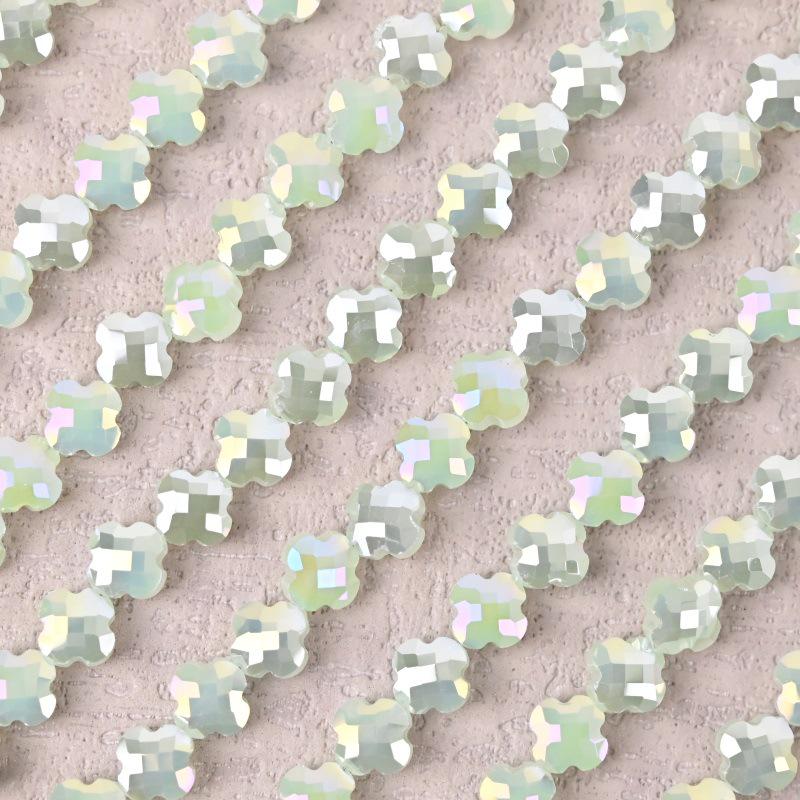 Electroplated Four-Leaf Clover Sherpa Beaded Jewelry Accessories for DIY Necklaces