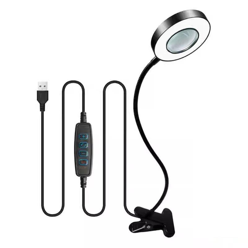 Vergrößerungsleuchte mit einstellbarem LED-Licht 3 Farbtypen 10 Helligkeitsstufen Flexibler Hals zum Lesen Basteln Nägel
