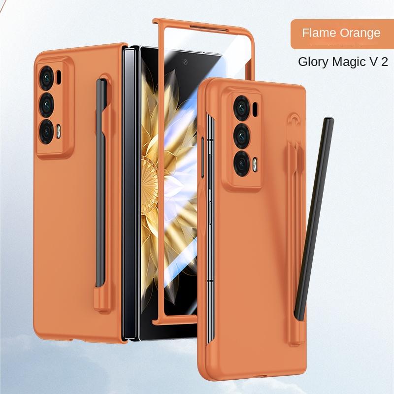 

Чохол для Huawei Honor Magic V2 Matte Shockproof Hard Plastic Cover with Pen for Huawei Honor Magic V2 For Honor Magic V2&Case with Glass помаранчевий
