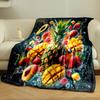 Tropical Fruits Splash Design print blanket soft and cozy perfect for the living room bed sofa or a nap,gift