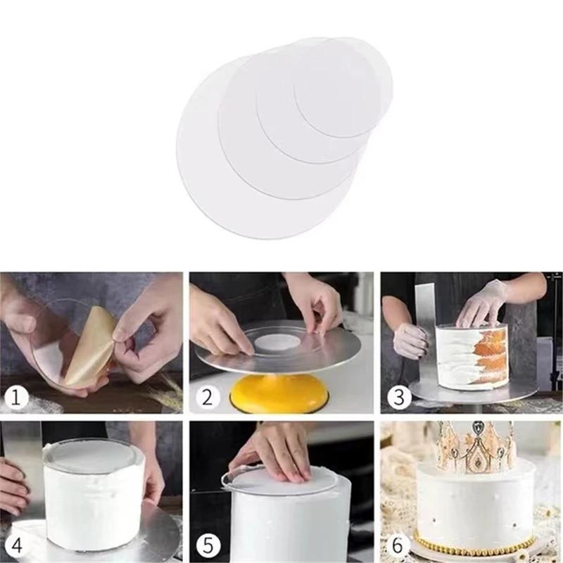 4/6/8/10Inch Round Acrylic Cake Discs Topper Reusable Acrylic Cake Boards Disk Base for Cakes Trimming Decorating Supplies