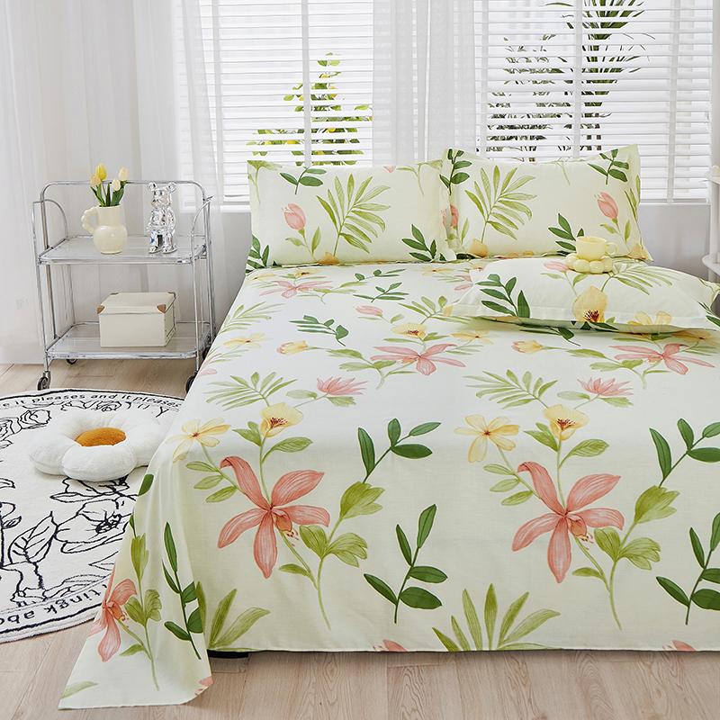 Cotton Bed Flat Sheet for Double Bed Plain Solid Color Top Sheets Single/Queen/King Flat Bedsheets Home Bed Linen Sheets