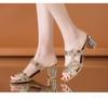 2026 new women Summer Fashionable versatile thick heels shoes sexy comfortable High Heel Slippers Open Toe  minimalist sandals