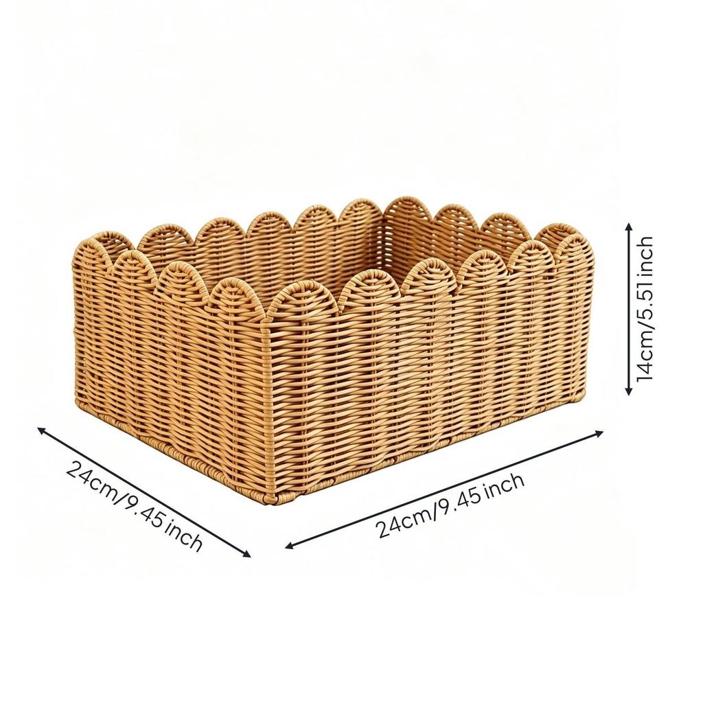 Woven Storage Basket with Rim Decorative Box Practical