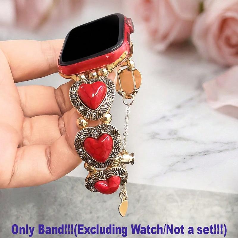 

Retro Heart Smartwatch Band for Apple Watch 38-49mm 42/44/45/46/49mm червоний