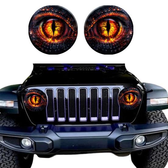 1 Pair Beast Eyes Car Headlight Decals Realistic Reptile Eye Stickers Waterproof PVC Easy Install Unique Car Accessories for Trucks &