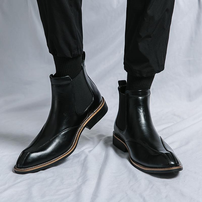 2024 Autumn Winter Boots For Men High Quality Comfortable Warmed Men's Dress Shoes New High Top Slip-on Leather Casual Shoes Men