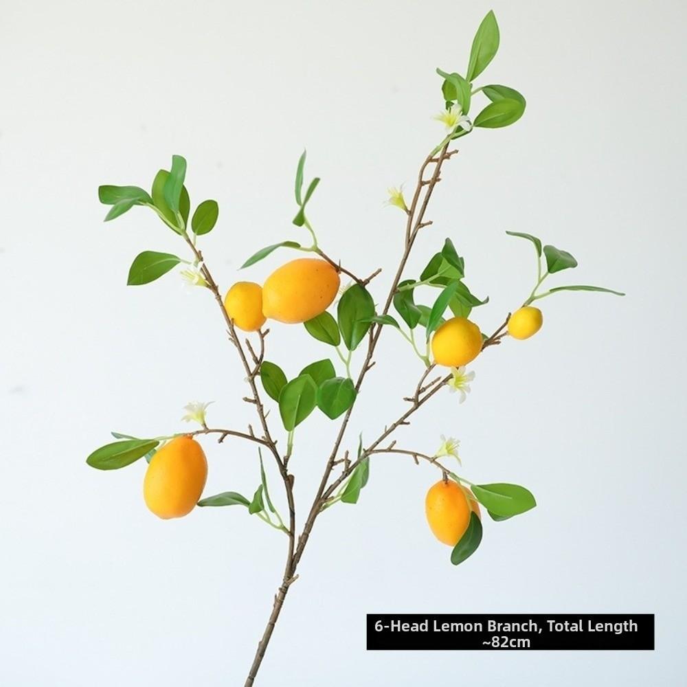 With Lifelike Lemon Fake Fruit Stems Fresh Green Yellow Simulation Green Plants  Home Decor