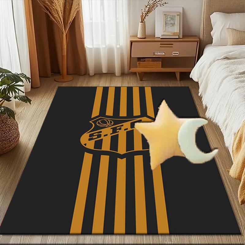 Powerful Football Crest Design Printed Office Carpet Chair Cushion Entryway Rug, Rugs for Living Room, Bedroom Christmas gifts
