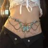 Dainty Butterfly Pendant Multiayer Waist Chain Necklace Elegant Body Chain Party Jewelry Gift
