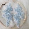 Embroidery Lace Applique 2 Pcs Sewing Flower Fabric Collar Patch Motif Trim for Clothing Wedding Gown Dress Bridal DIY Crafts Daily Wear Tailor Shops