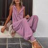 2025 Damenmode Ärmelloser Kapuzen-Jumpsuit mit langen Harems-Hosen