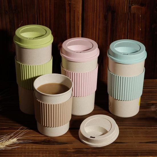 350ml/450ml/550ml Water Grade Cup Food Wear Resistant Plastic Water Coffee Cup with Protective