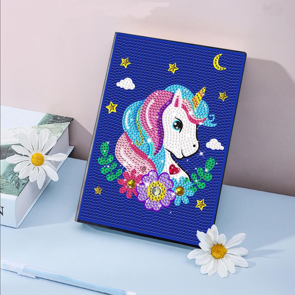 Neues Notizbuch Diamantmalerei Kinder DIY Kreativ Speziell geformter Heller Diamant 50 Seiten Notizbuch Aufkleber Diamant A5 Buch