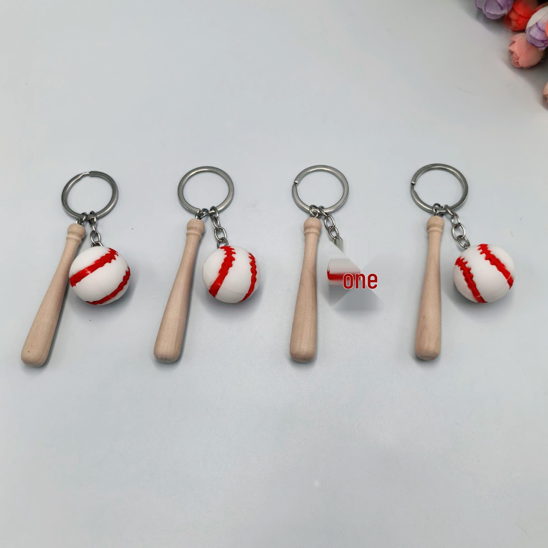 Soft Rubber Baseball Keychain Set: Creative PVC Simulation Sports Ornament (2-Piece)