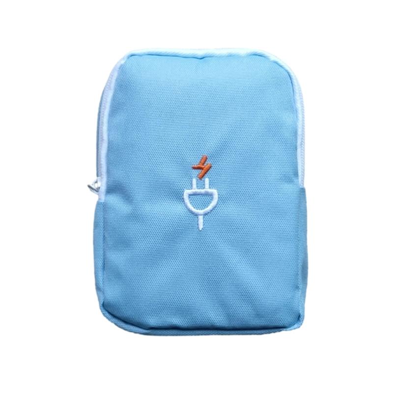 

Portable Case for Chargers Earphones and Cables Durable Storage Bag Lightweight Organizer Perfect for Traveling озеро синього кольору