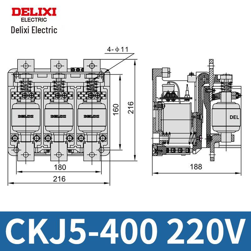 Delixi CKJ5 AC Vacuum Contactor 80A-630A, Voltage Options: 220V/380V