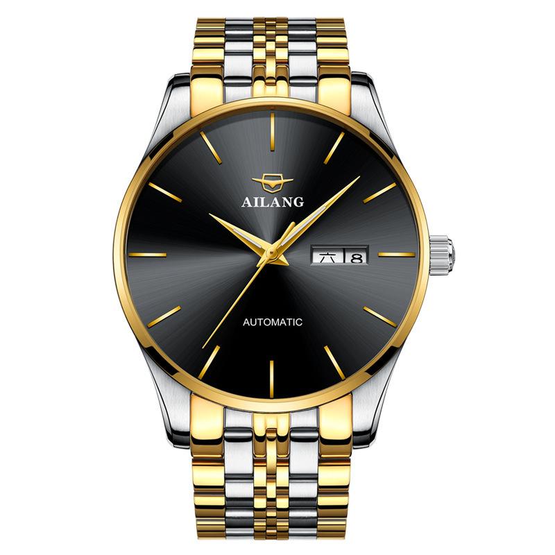 AILANG Men's Mechanical Watch Fully Automatic Ultra -thin Fashion Trend Men's Watch Bilateral Calendar Night Light Waterproof