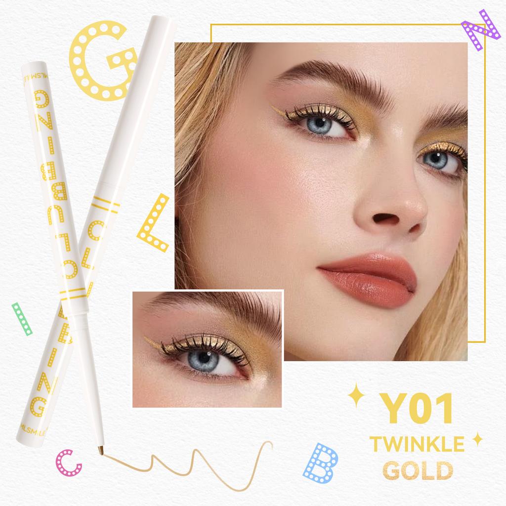 4-color Colorful Vibrant Girl Series Eyeliner Rubber Pen Not Easy To Smudge Gold White Black Color Silky Eyeliner Stage Eye Makeup