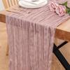 Semi-Sheer Cheese Cloth Table Runner Boho Rustic Elegant Tulle Balinese Pleated Tablecloth DIY Gauze Table Runner Party Banquet