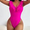 Nuovo Sexy Costume Intero Ruffled con Volant Schiena Scoperta Costumi da Bagno Donna Taglio Alto Monokini Costume da Bagno Swim