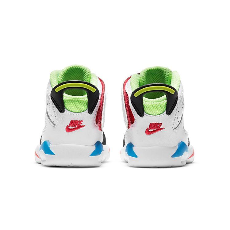 Air Jordan 6 Retro Little Flex TD Multi Hvit Baby Sneakers Ghost-grønn Svart Coast CT4417-103