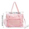 PVC Shoulder Ita Bag PU Leather Y2K Anime Display Bag Goth Transparent Handbag  School
